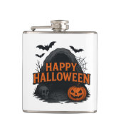 Spooky Cave Halloween GreetingVinyl Wrapped Flask フラスク (正面)