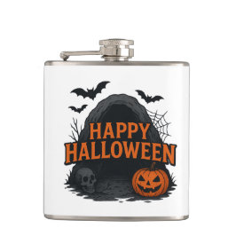 Spooky Cave Halloween GreetingVinyl Wrapped Flask フラスク