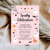 Spooky Celebration Ghost Halloween Birthday Party 招待状