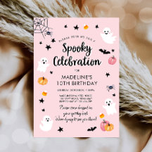 Spooky Celebration Ghost Halloween Birthday Party