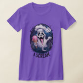 Spooky Chef Ghost Ice Cream Halloween Funny women Tシャツ (レイダウン)