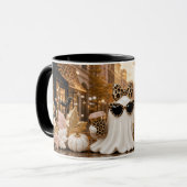 Spooky Chic Ghost Mug, Leopard Print Halloween マグカップ (正面左)