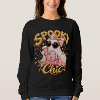 Spooky Chic Ghost Sweatshirt, Pink Halloween Crewn スウェットシャツ