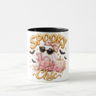 Spooky Chic Pink Ghost Halloween Retro Coffee Mug マグカップ
