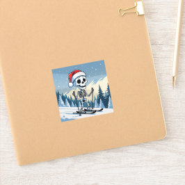 Spooky Christmas Skeleton on Skis シール