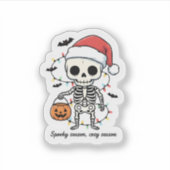 Spooky Christmas Skeleton Sticker – Funny Holiday  シール (正面)