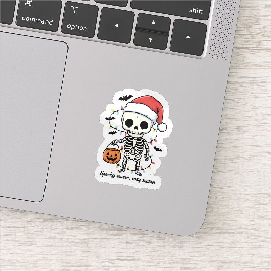Spooky Christmas Skeleton Sticker – Funny Holiday  シール (詳細)
