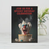 Spooky Clown Birthday Invitation Card 招待状 (スタンド正面)