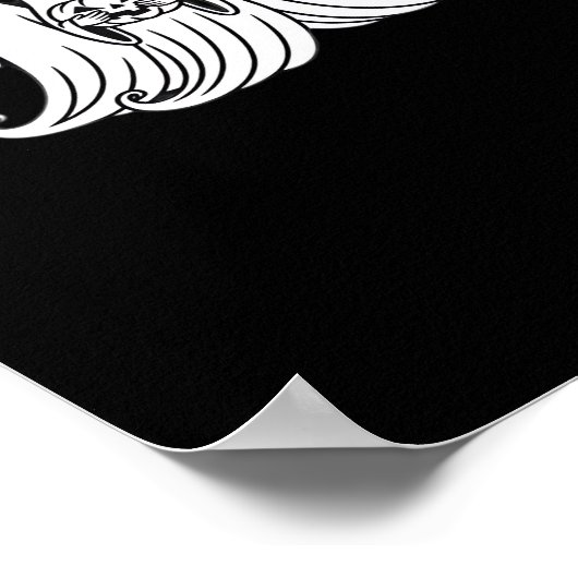 Spooky Coffee Sipping Pumpkin Holding ポスター (角)