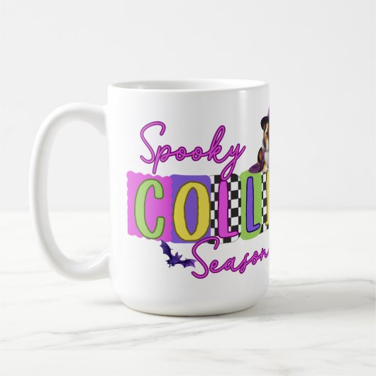 Spooky Collie Halloween Mug コーヒーマグカップ (左)