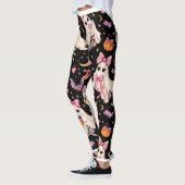 Spooky Coquette Ghost Halloween Leggings レギンス (左)