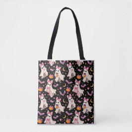 Spooky Coquette Ghost Halloween Tote Bag トートバッグ
