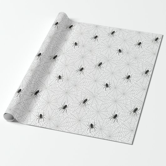 Spooky Creepy Spider Web Halloween ラッピングペーパー (アンロールド)
