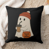 Spooky Cute Adorable Ghost Red Beanie Halloween クッション (ブランケット)