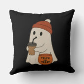 Spooky Cute Adorable Ghost Red Beanie Halloween クッション (裏面)