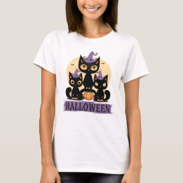 Spooky Cute Black Cat Halloween Autumn Pumpkin  Tシャツ