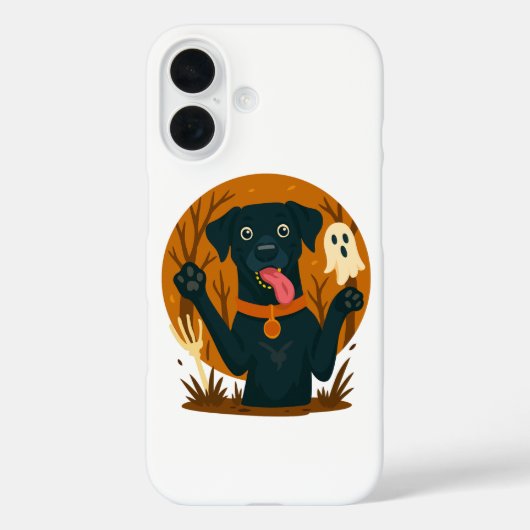 Spooky Cute Black Dog with Ghost  Case-Mate iPhoneケース (裏面)