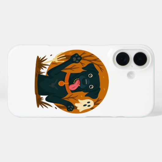 Spooky Cute Black Dog with Ghost  Case-Mate iPhoneケース (裏面 (横))