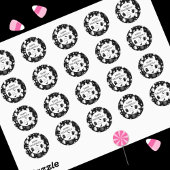 Spooky Cute Black White Halloween Kid Sticker ラウンドシール