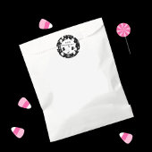 Spooky Cute Black White Halloween Kid Sticker ラウンドシール