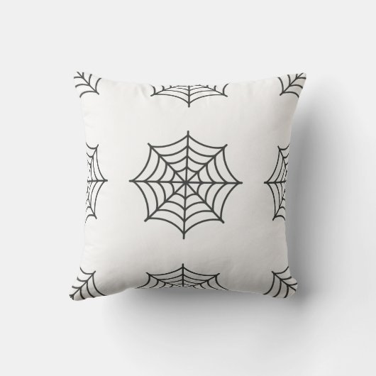 Spooky Cute Crochet Pumpkin Halloween Throw Pillow クッション (裏面)