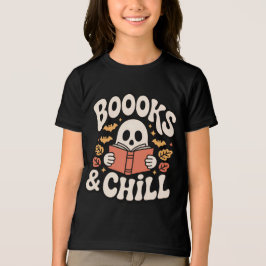 Spooky Cute Ghost Reading Book トライブレンドＴシャツ