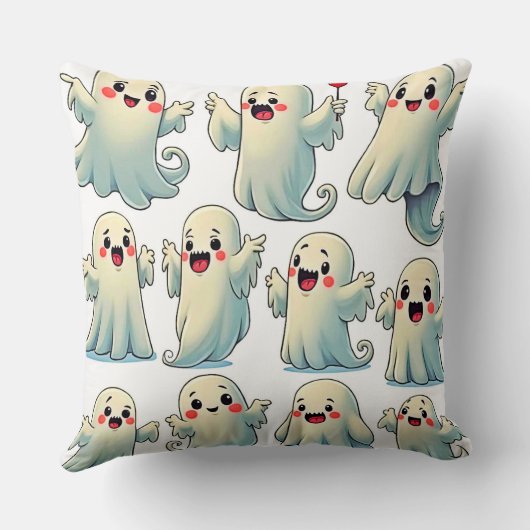 Spooky Cute Ghosts: Hauntingly Fun! クッション (裏面)