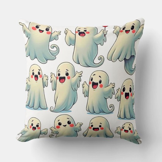 Spooky Cute Ghosts: Hauntingly Fun! クッション (正面)