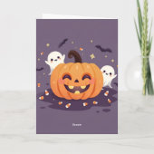  spooky cute Halloween パーティーグリーティングカード – 5x7 カード (裏面)
