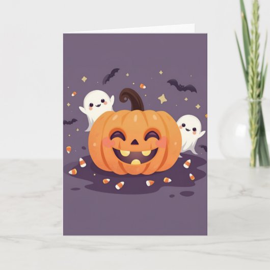  spooky cute Halloween パーティーグリーティングカード – 5x7 カード (正面)