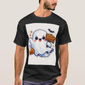 Spooky-Cute Halloween Ghost Sticker Tシャツ (正面)