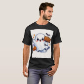 Spooky-Cute Halloween Ghost Sticker Tシャツ (正面フル)