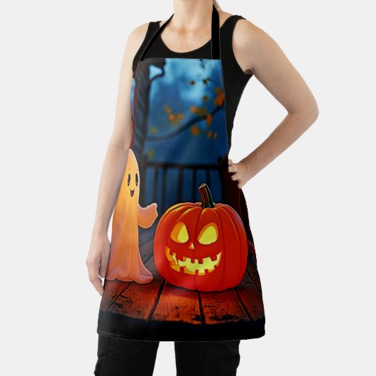 Spooky Cute Halloween Glow Design エプロン (インサイチュ)