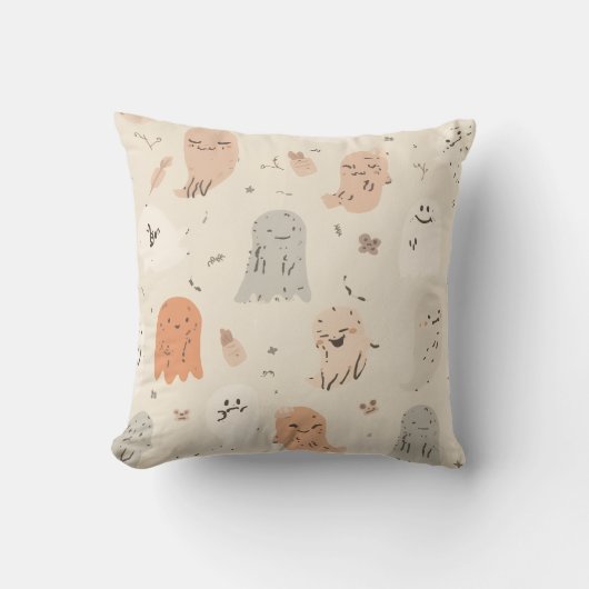 Spooky Cute Halloween Throw Pillow. クッション (正面)