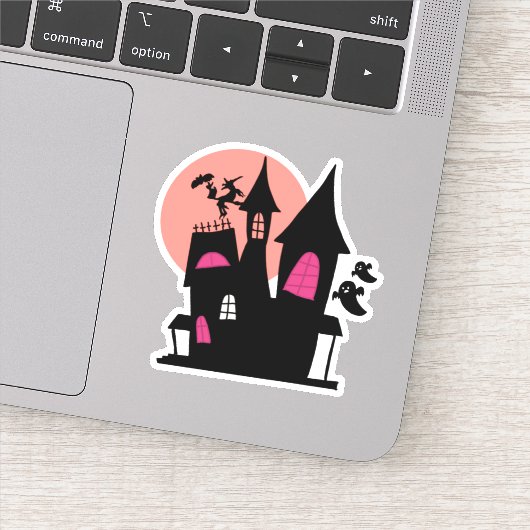 Spooky Cute House Sticker – Soft Ghost Vibes シール (詳細)