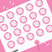 Spooky Cute Kid Pink Halloween Sticker with Name ラウンドシール