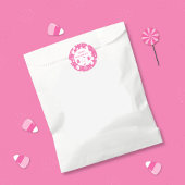 Spooky Cute Kid Pink Halloween Sticker with Name ラウンドシール