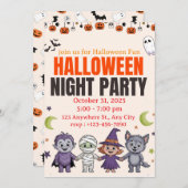 Spooky Cute Kids Halloween Invitation 招待状 (正面/裏面)
