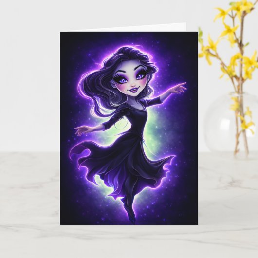 Spooky Cute Magical Character Card カード (黄色い花)