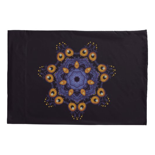 Spooky Cute Mandala Monster Art Halloween Creature 枕カバー (裏面)