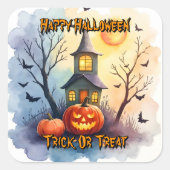 Spooky Cute Modern Halloween Collection スクエアシール (正面)