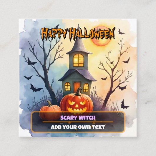 Spooky Cute Modern Halloween Collection スクエア名刺 (正面)