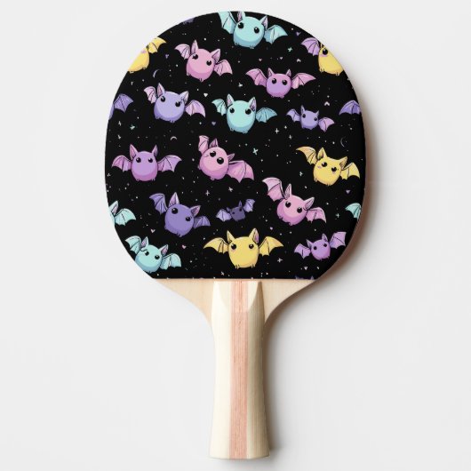 Spooky Cute Pastel Bats – Kawaii Gothic Style 卓球ラケット (正面)