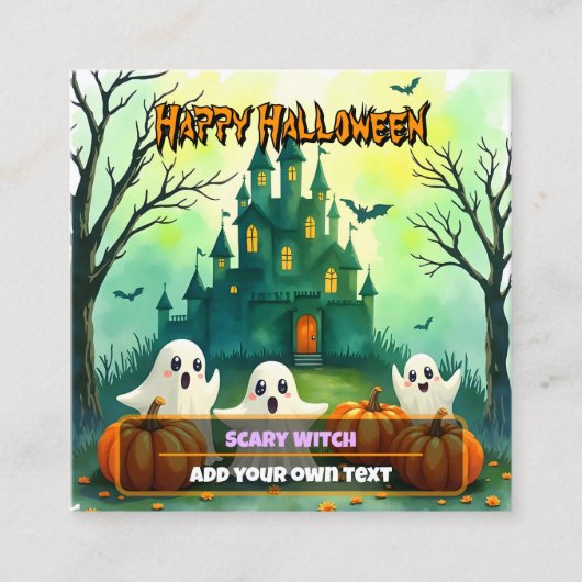 Spooky Cute Popular Halloween Collection スクエア名刺 (正面)