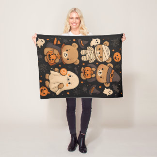 Spooky Cute Teddy Halloween Blanket  フリースブランケット