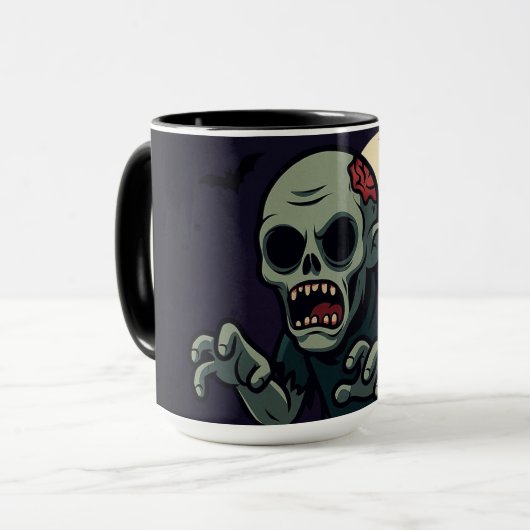  Spooky Cute Zombie Halloween Mug - Fun & Creepy D マグカップ (正面左)