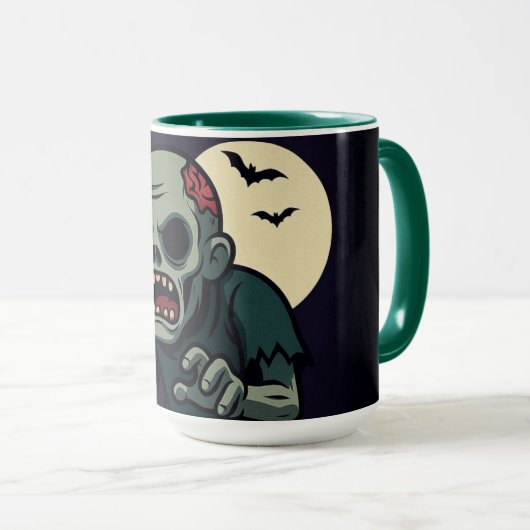  Spooky Cute Zombie Halloween Mug - Fun & Creepy D マグカップ (正面右)