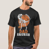 Spooky Dad Saurus Dinosaur Skeleton rex Pumpkin Tシャツ (正面)