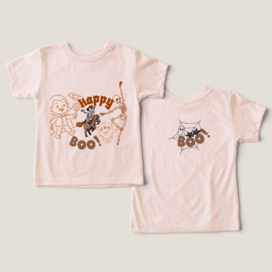 Spooky Dance Party Kids T-Shirt with Skeletons, Dr (デザイン正面&裏面)