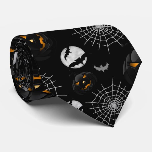 Spooky Dark Halloween Pattern ネクタイ (ロール)